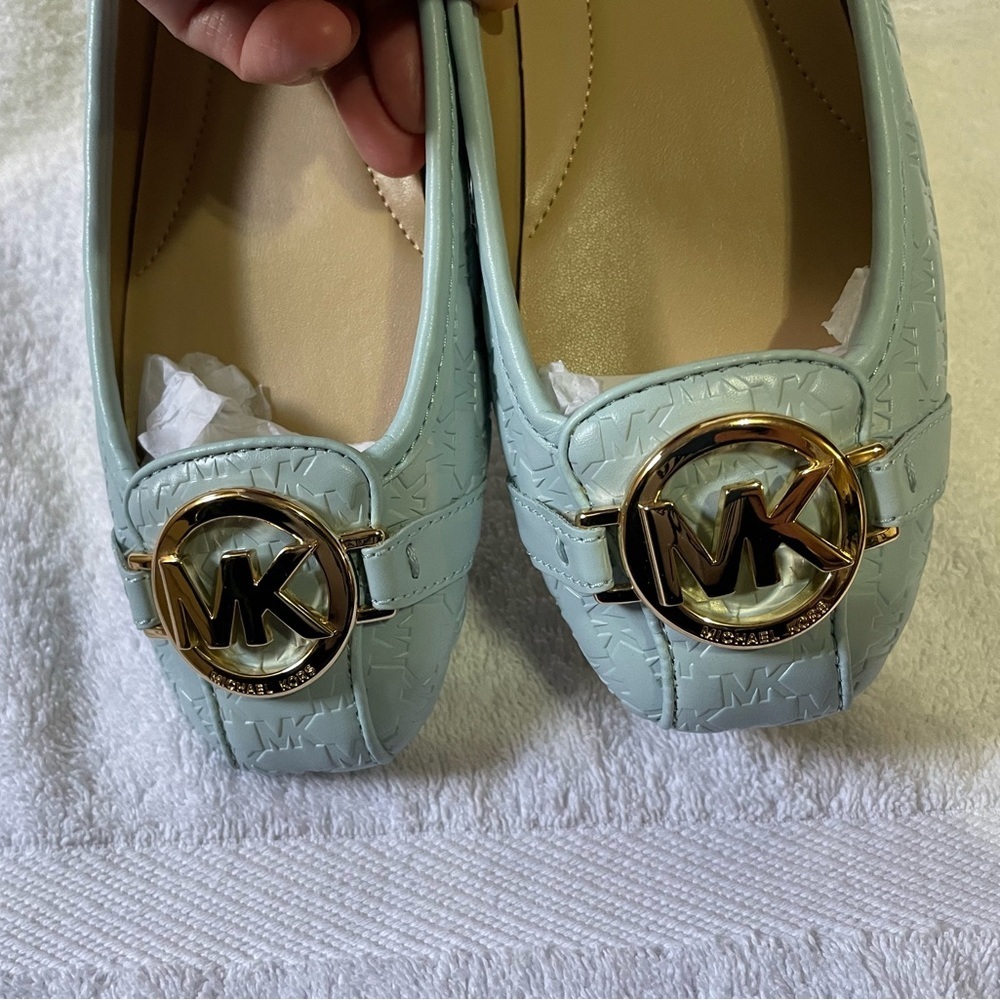 Michael Kors Fulton Moccasin Embossed Vista Blue Size 5.5M - Picture 9 of 11